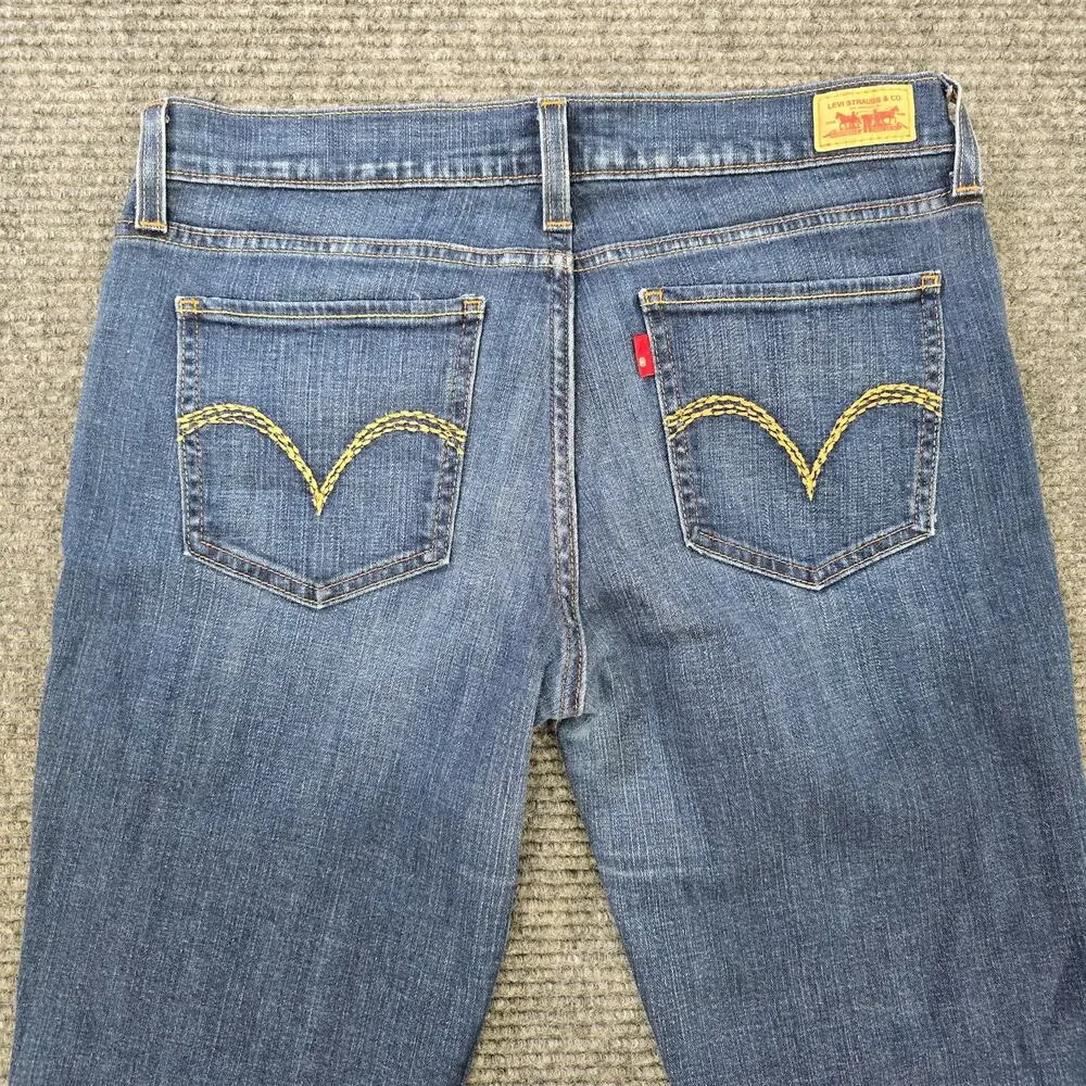 Levi's 524 Too Superlow Jeans Womens 14M 31x31 Blue Bootcut Low Rise Stretch Y2K - Picture 5 of 7